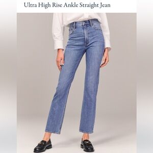 Abercrombie & Fitch ultra high rise ankle straight leg jean size 25
